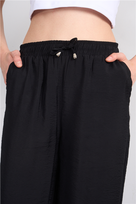 Miya Mira Modest 7899 Bayan Rita Geniş Paça Pantolon Siyah