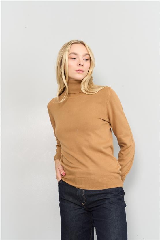 Miyamira Balıkçı Yaka Camel Kazak