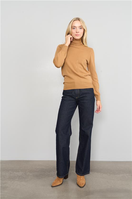 Miyamira Balıkçı Yaka Camel Kazak