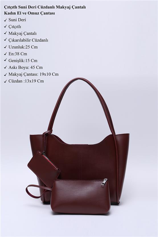Mıyamıra Shk108 Bordo Kadın Omuz Cantası
