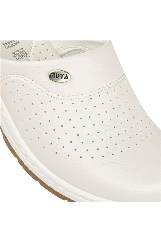 Muya 31020-3652 Beyaz Kadın Sabo Terlik