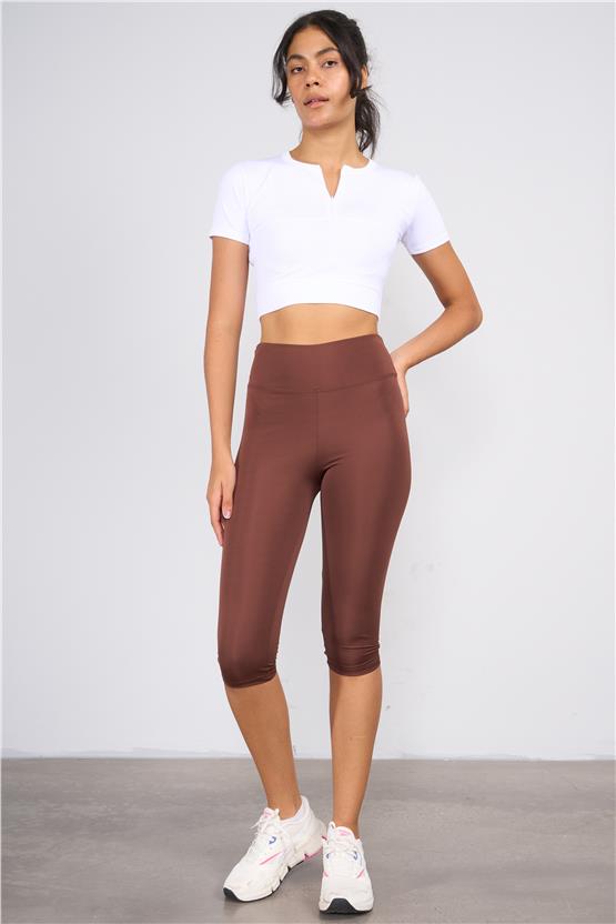 Mys M-203 Acı Kahve Kadın Kaprı Tayt