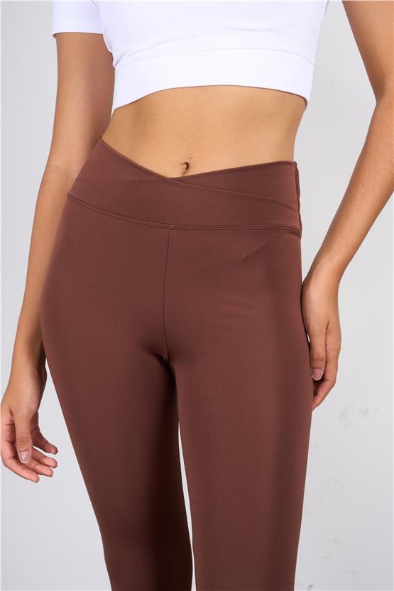 Mys M-302 Acı Kahve Kadın Belı Asımetrık Tayt