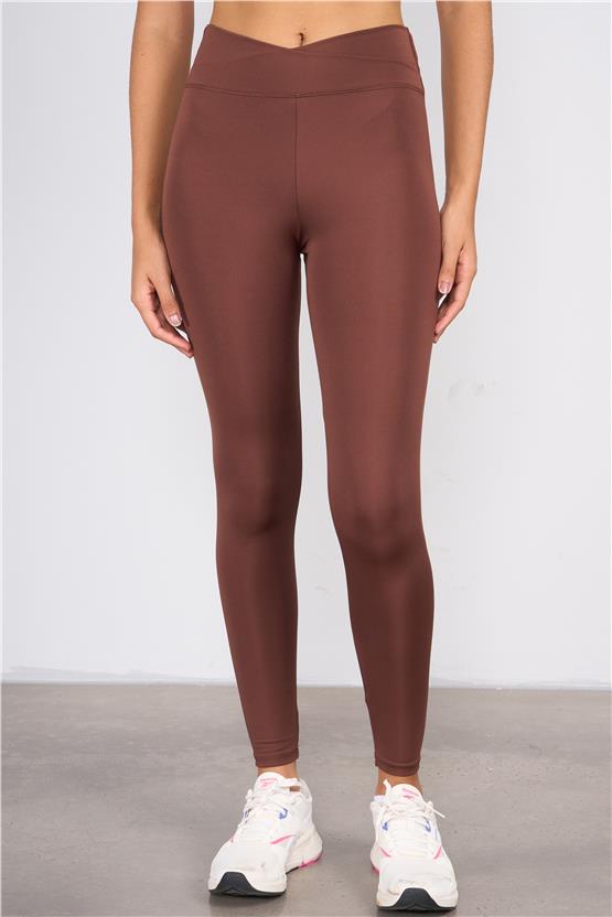 Mys M-302 Acı Kahve Kadın Belı Asımetrık Tayt