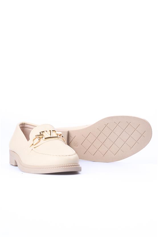 Nene 2141 Bej Kadın Loafer Ayakkabı