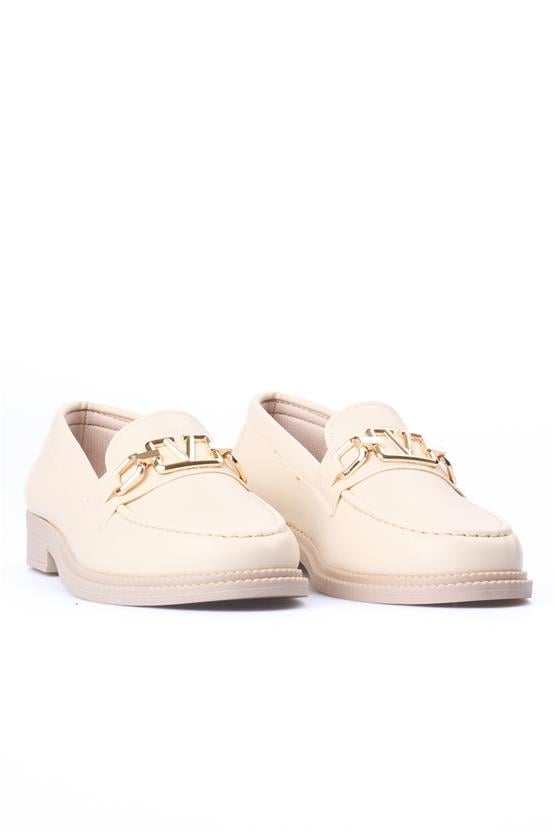 Nene 2141 Bej Kadın Loafer Ayakkabı