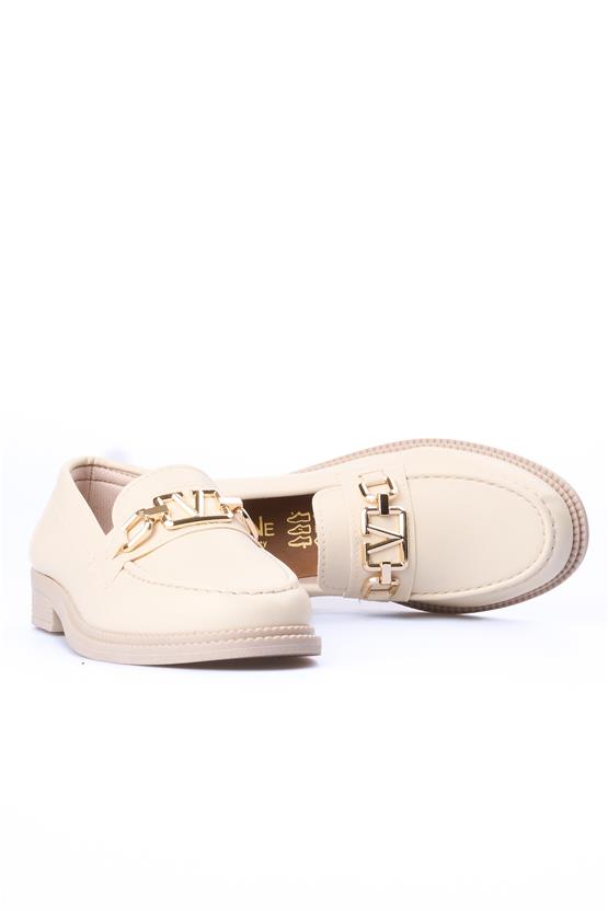 Nene 2141 Bej Kadın Loafer Ayakkabı