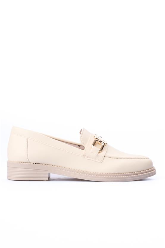 Nene 2141 Bej Kadın Loafer Ayakkabı