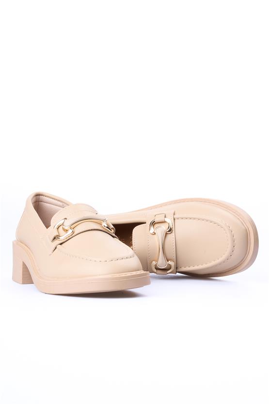 Nene 2145 Bej Kadın Loafer Ayakkabı
