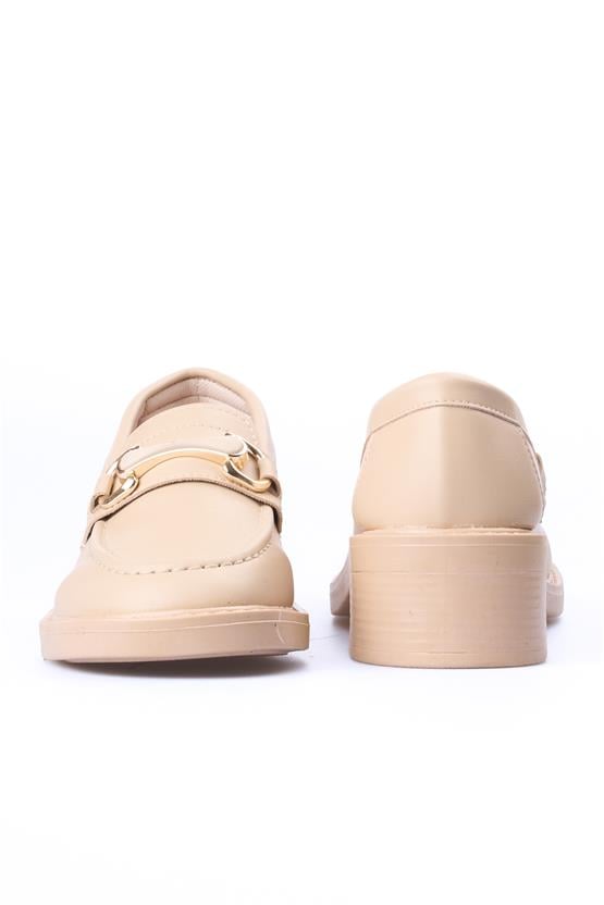 Nene 2145 Bej Kadın Loafer Ayakkabı