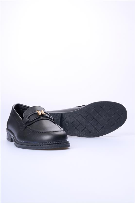 Nene 2145 Siyah Kadın Loafer Ayakkabı