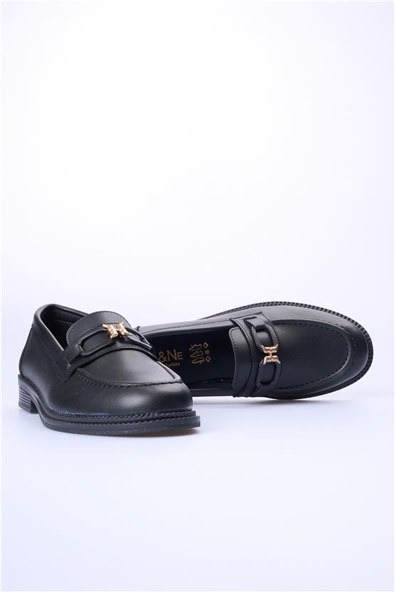 Nene 2145 Siyah Kadın Loafer Ayakkabı