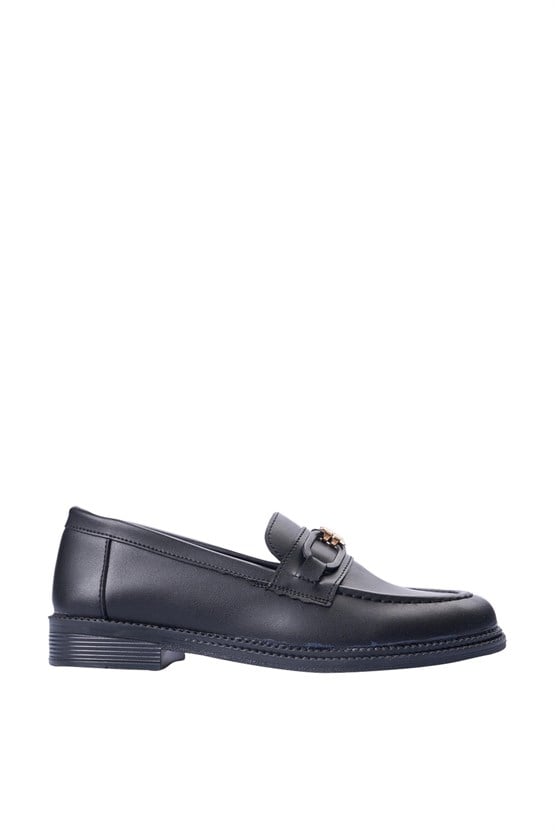 Nene 2145 Siyah Kadın Loafer Ayakkabı