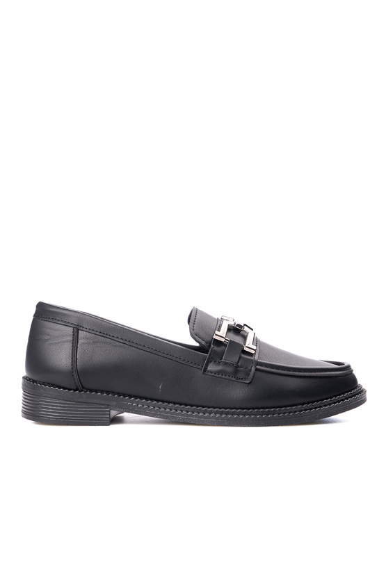 Nene 2164 Siyah Kadın Loafer Ayakkabı