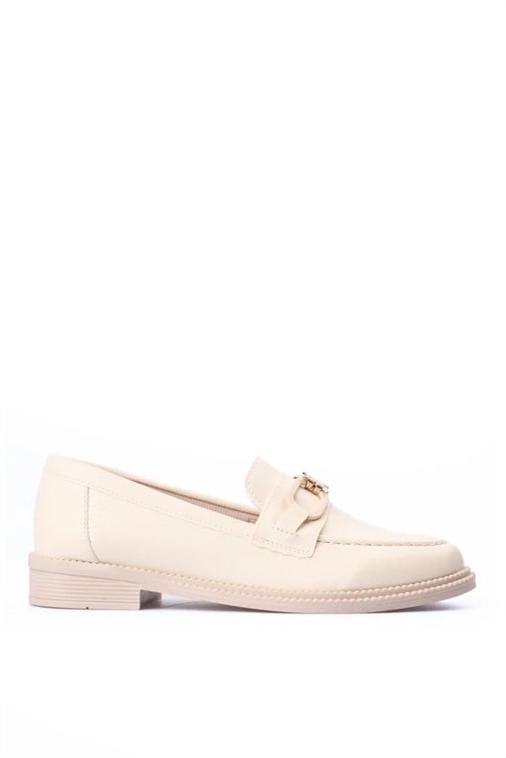 Nene 2343 Bej Kadın Loafer Ayakkabı