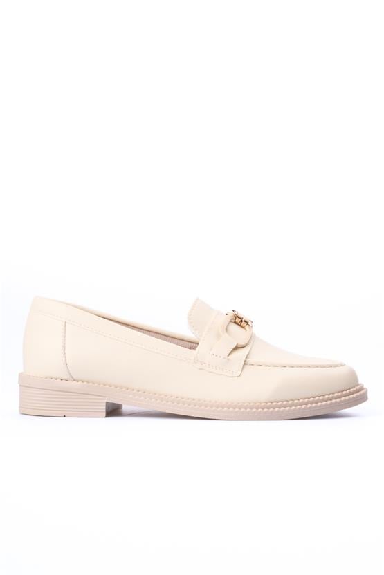 Nene 2343 Bej Kadın Loafer Ayakkabı