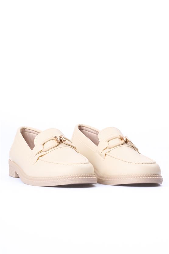 Nene 2343 Bej Kadın Loafer Ayakkabı