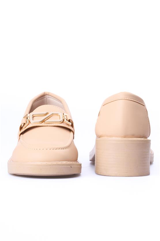 Nene 2344 Bej Kadın Loafer Ayakkabı