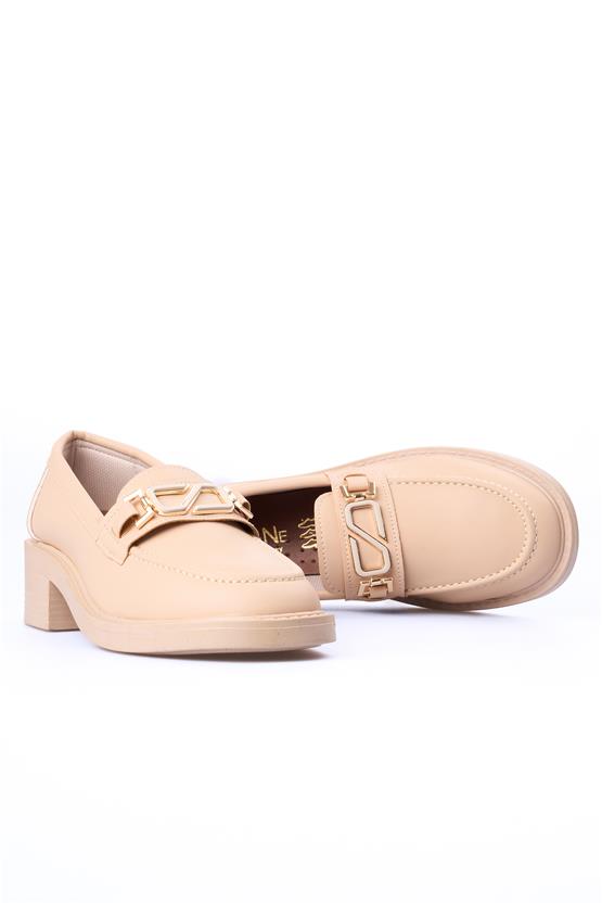 Nene 2344 Bej Kadın Loafer Ayakkabı