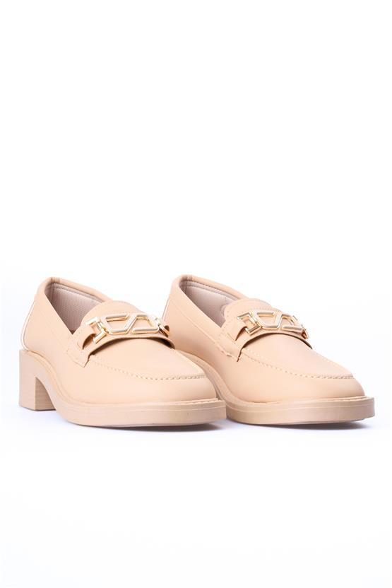 Nene 2344 Bej Kadın Loafer Ayakkabı