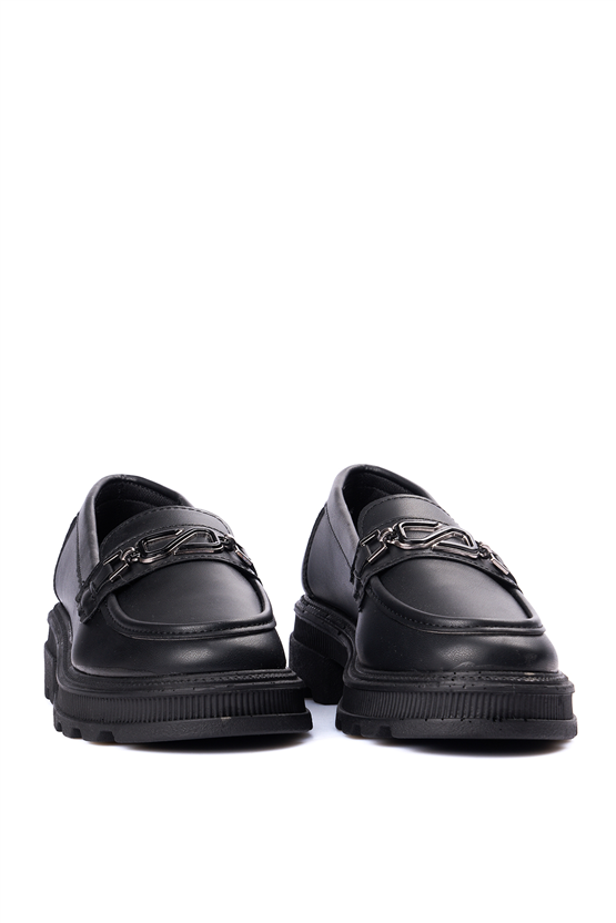 Nene 2444 Siyah Kadın Loafer Ayakkabı