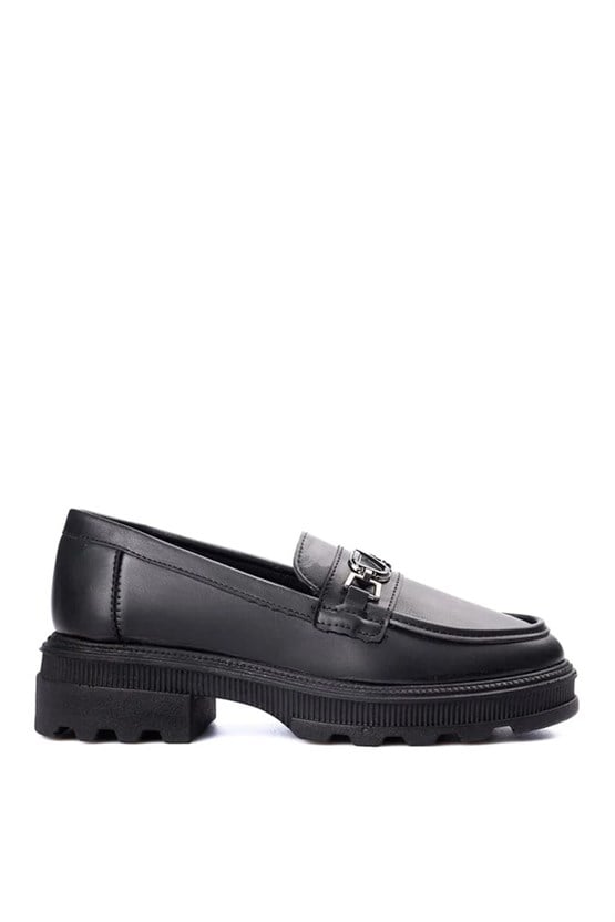 Nene 2444 Siyah Kadın Loafer Ayakkabı