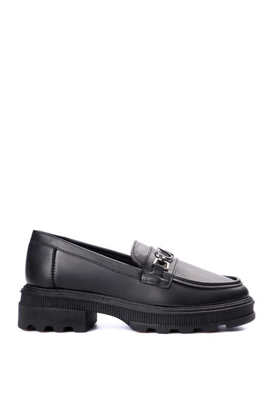 Nene 2444 Siyah Kadın Loafer Ayakkabı