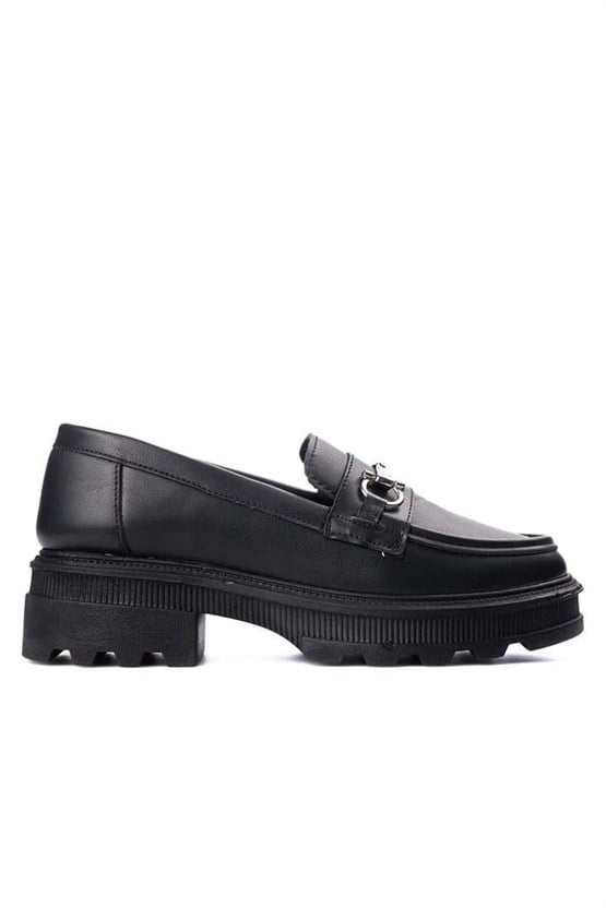 Nene 2459 Siyah Kadın Loafer Ayakkabı