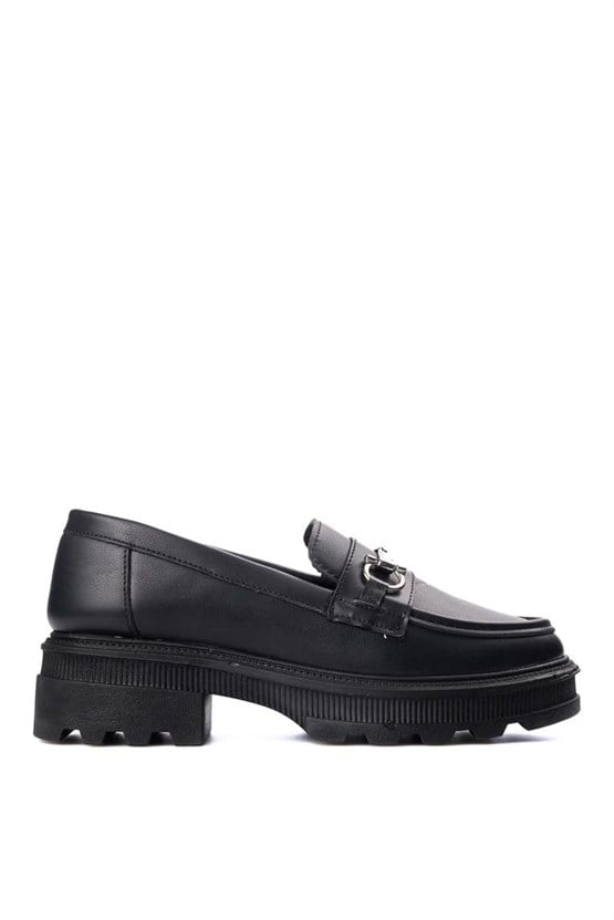Nene 2459 Siyah Kadın Loafer Ayakkabı