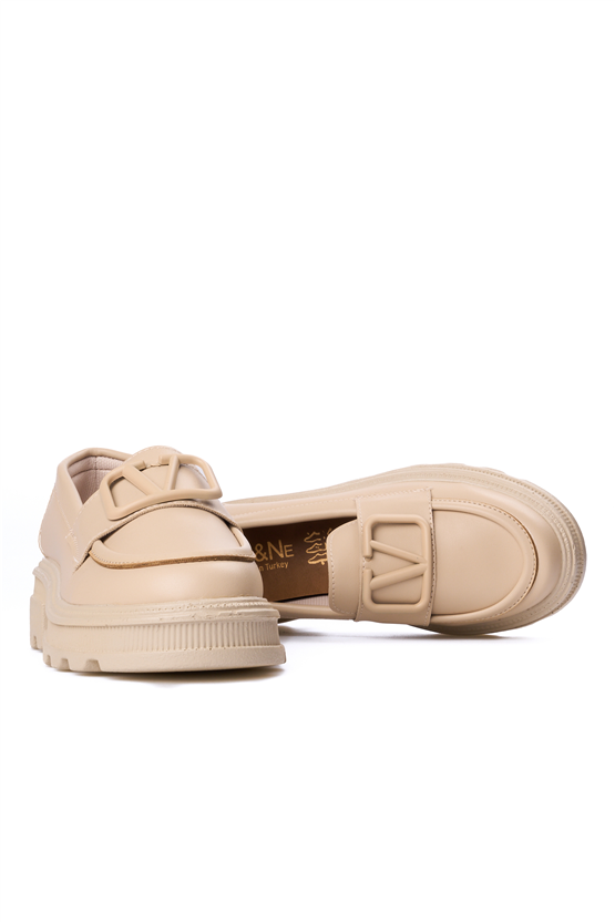 Nene 2460 Bej Kadın Loafer Ayakkabı
