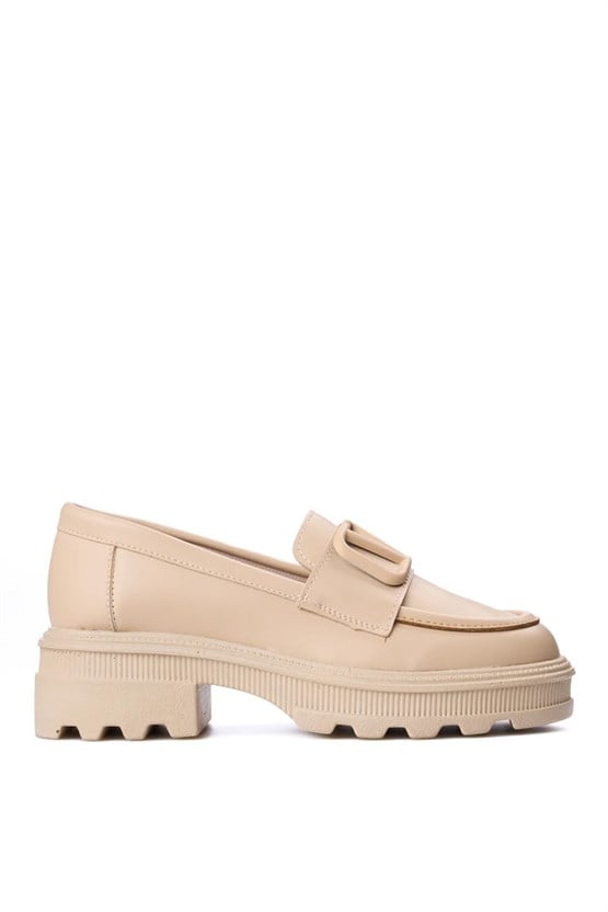Nene 2460 Bej Kadın Loafer Ayakkabı