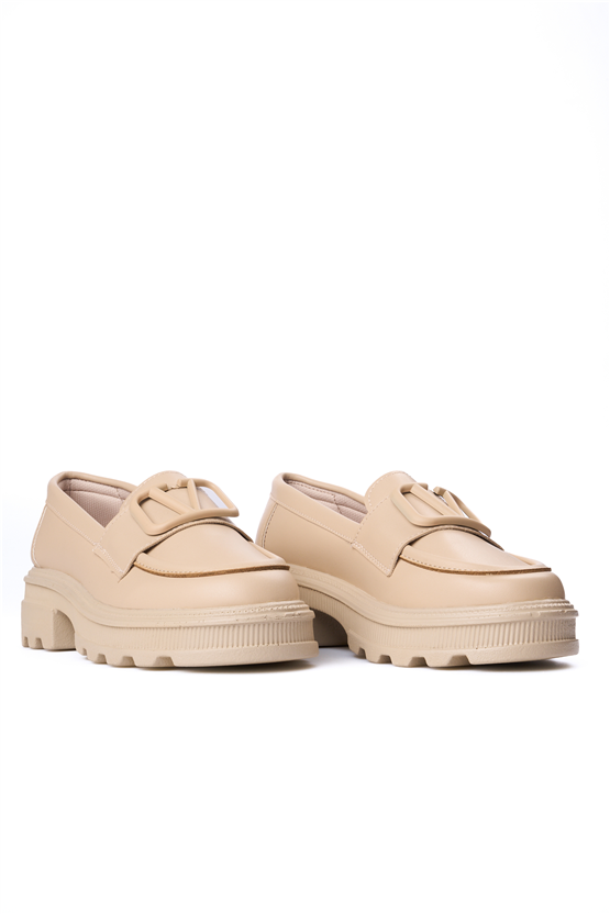 Nene 2460 Bej Kadın Loafer Ayakkabı