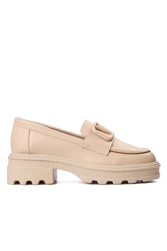 Nene 2460 Bej Kadın Loafer Ayakkabı