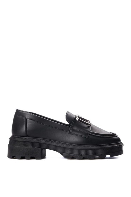 Nene 2460 Siyah Kadın Loafer Ayakkabı