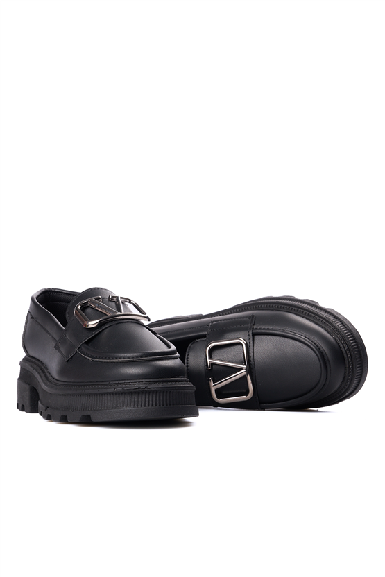 Nene 2460 Siyah Kadın Loafer Ayakkabı