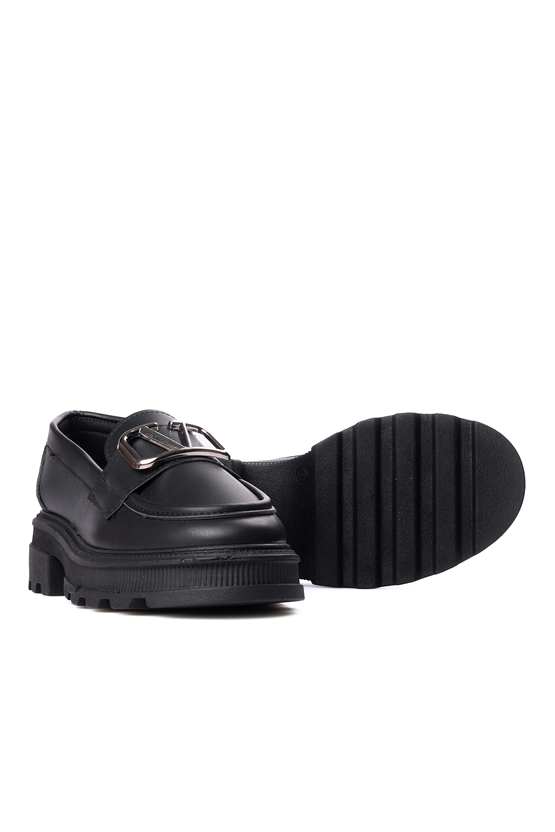 Nene 2460 Siyah Kadın Loafer Ayakkabı