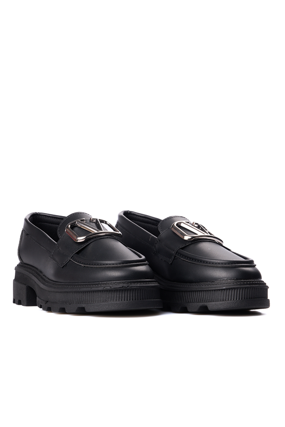Nene 2460 Siyah Kadın Loafer Ayakkabı