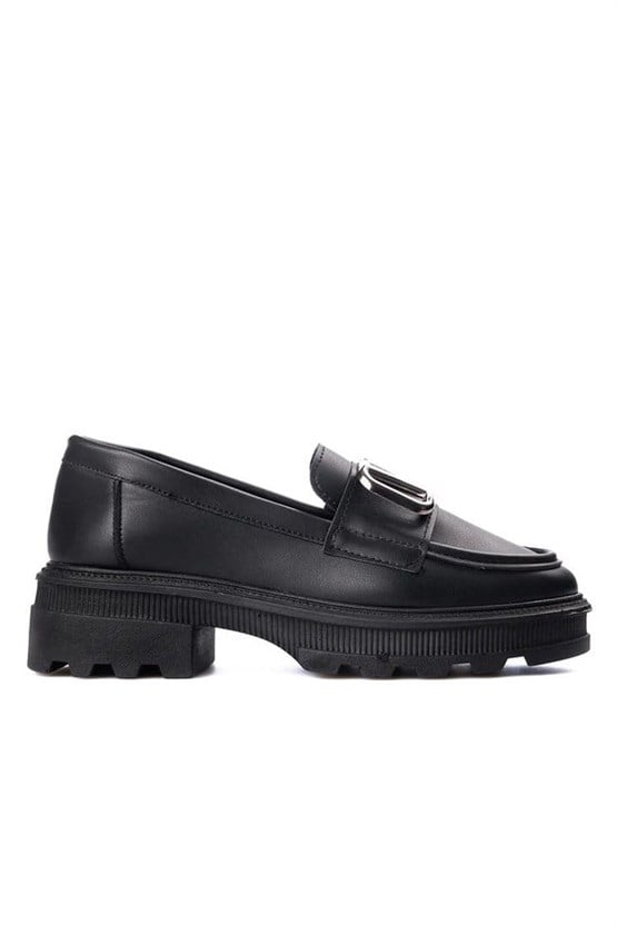Nene 2460 Siyah Kadın Loafer Ayakkabı