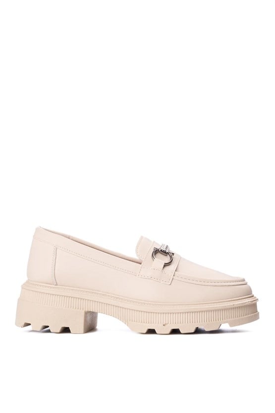 Nene 2465 Bej Kadın Loafer Ayakkabı