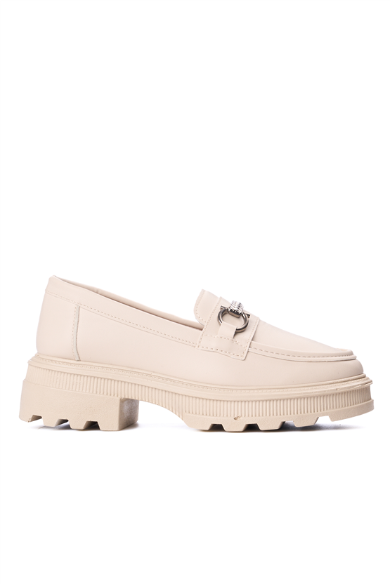 Nene 2465 Bej Kadın Loafer Ayakkabı