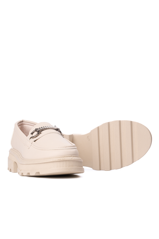 Nene 2465 Bej Kadın Loafer Ayakkabı