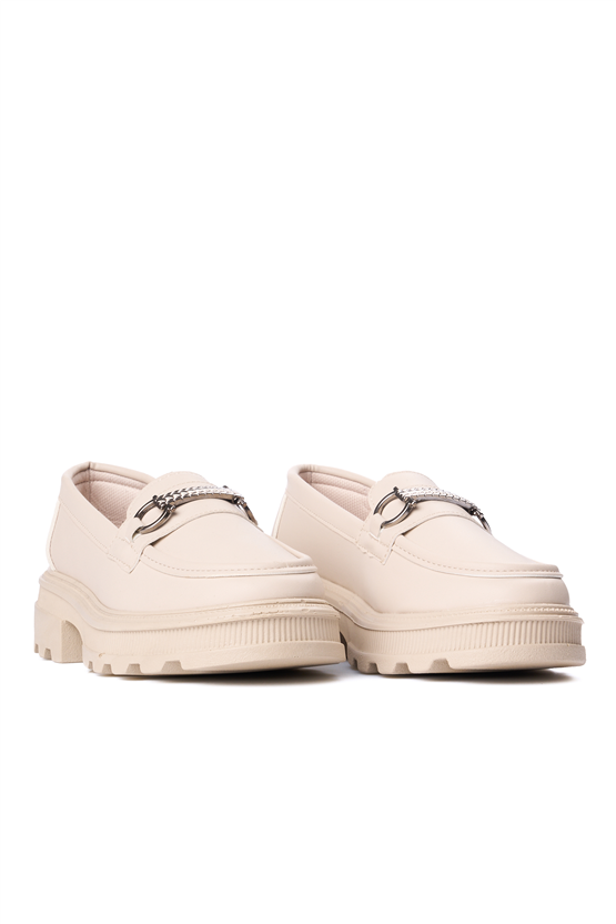 Nene 2465 Bej Kadın Loafer Ayakkabı