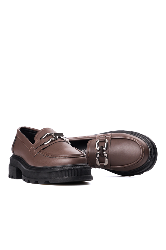 Nene 2468 Kahverengi Kadın Loafer Ayakkabı