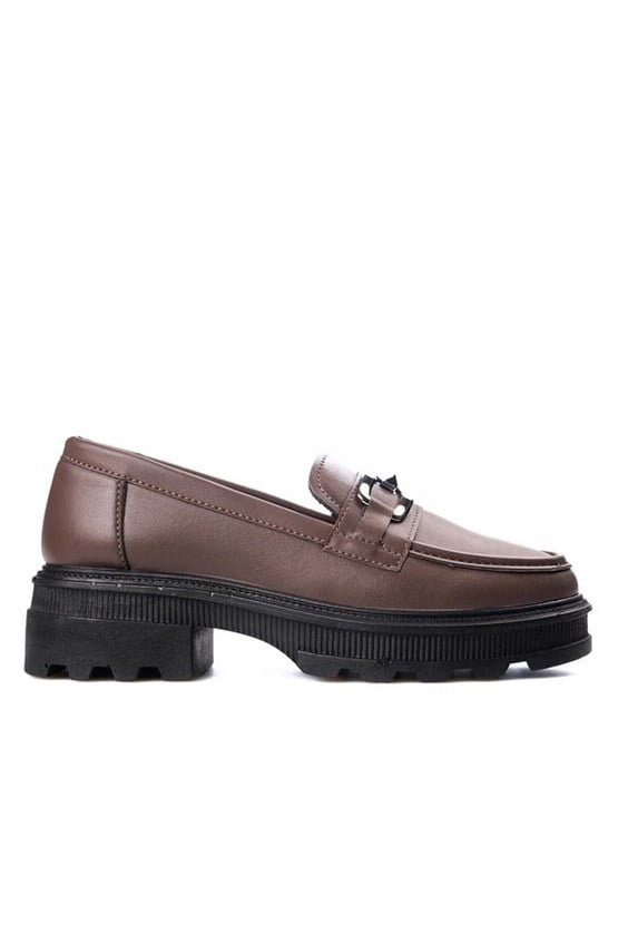 Nene 2468 Kahverengi Kadın Loafer Ayakkabı