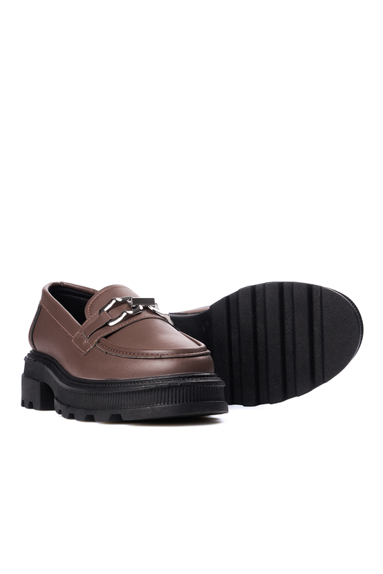 Nene 2468 Kahverengi Kadın Loafer Ayakkabı