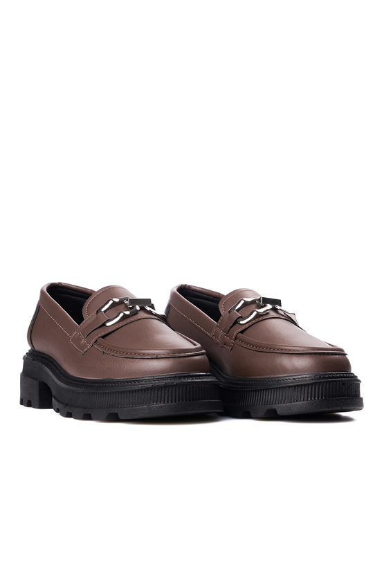 Nene 2468 Kahverengi Kadın Loafer Ayakkabı