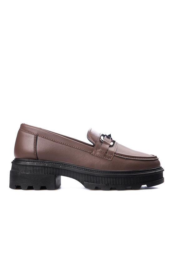 Nene 2468 Kahverengi Kadın Loafer Ayakkabı