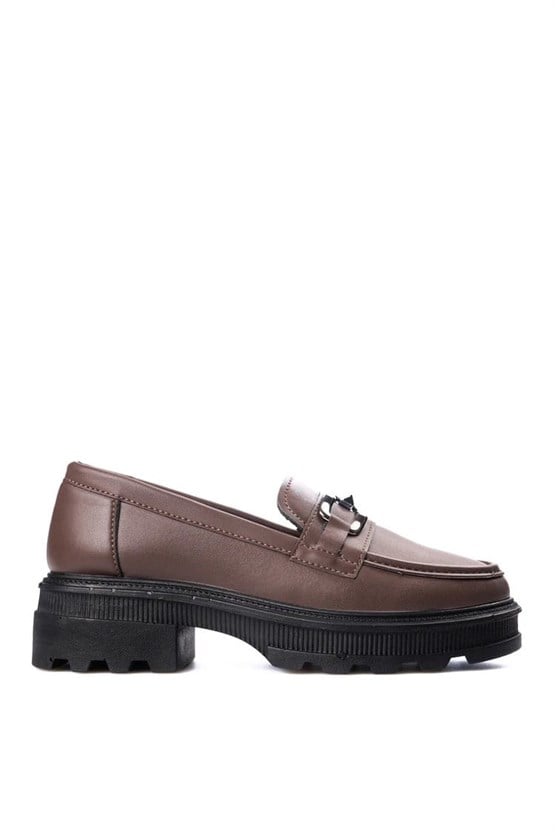 Nene 2468 Kahverengi Kadın Loafer Ayakkabı