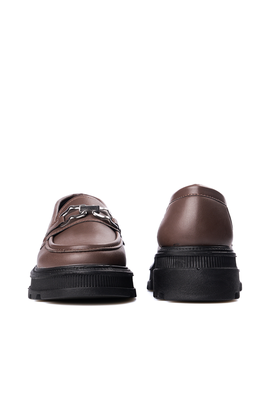 Nene 2468 Kahverengi Kadın Loafer Ayakkabı