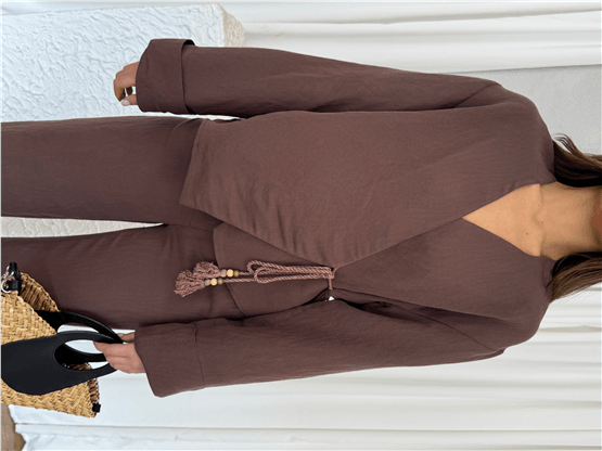 Nesil Y26 Eu2118 Kahve Kadın Eteklı İkili Takım S-Xl
